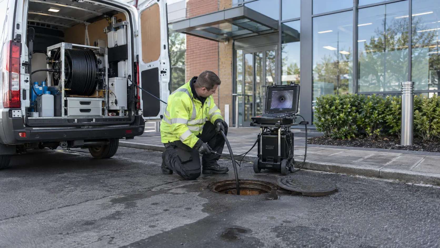 Commercial CCTV Survey carried out by a drainage survey engineer