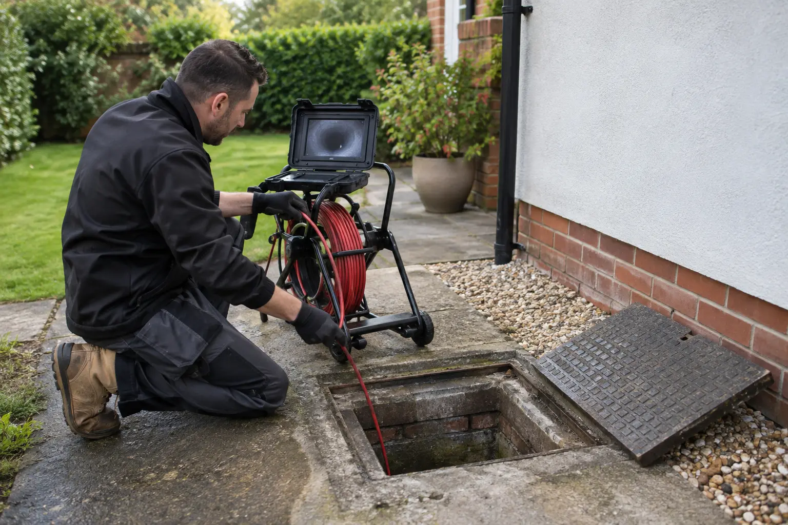 Domestic CCTV Survey carried out by a drainage survey engineer