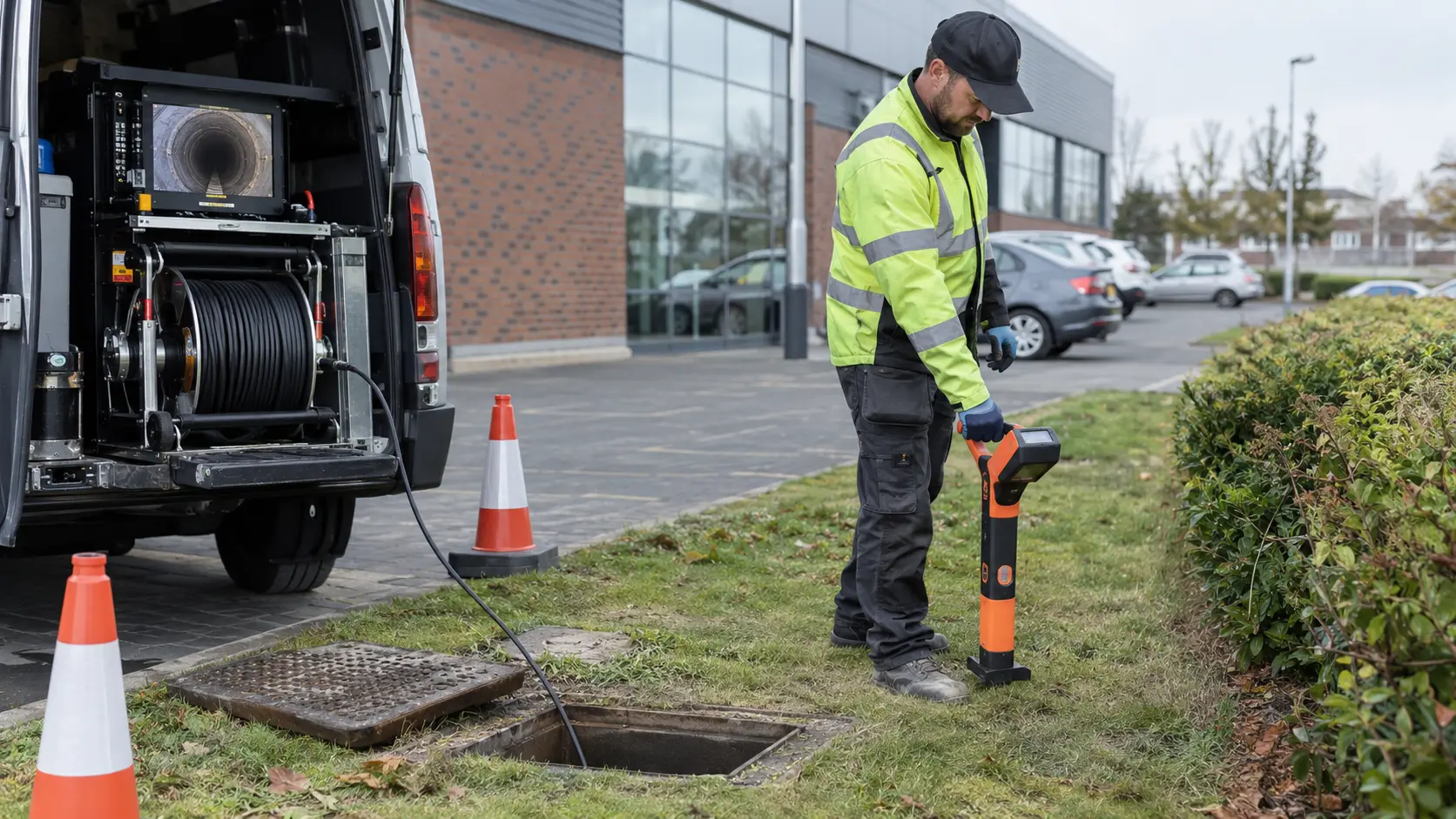 Drain Tracing Survey carried out by a drainage survey engineer